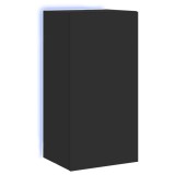 Cumpara ieftin Comoda TV de perete cu lumini LED, negru, 40,5x35x80 cm
