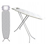 Masa de calcat Sepio 110 x 30 cm, suport fier, inaltime reglabila, husa bumbac, gri/argintiu