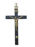 CRUCIFIX VINTAGE DIN LEMN SI BRONZ