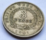 82. Moneda Africa de Vest Britanica 3 pence 1941