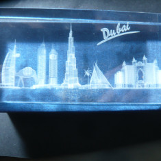 Suvenir Dubai - Imagine 3D in cristal , dim.=11,6x5,3x2,5cm ,cutie originala