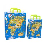 Sacosa cadou din hartie - Harta Lumii ,32x14x42cm, 90 g m &sup2;