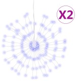 Cumpara ieftin Lumina stelara de Craciun 140 LED-uri, 2 buc., albastru, 17 cm