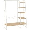 VASAGLE Raft pentru haine cu suport pentru pantofi, 5 polite, 6 carlige laterale, 45x120x160cm, alb Household NewTrend