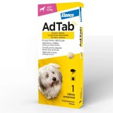 AdTab C&acirc;ini 112 mg (2.5 - 5.5 kg) 1 tabletă pentru Purici și Căpușe, 30 Zile