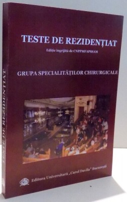 TESTE DE REZIDENTIAT , GRUPA SPECIALITATILOR CHIRURGICALE , 2003 foto