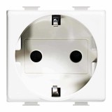 Priza schuko simpla Bticino Matix SAM5440M2E, incastrata, modulara - 2, contact de protectie, alba
