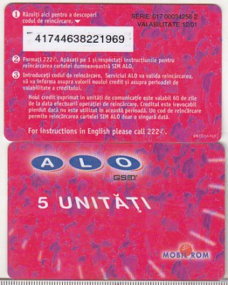 bnk card Romania - Alo Mobil Rom - 5 unitati 12/01 - RO-DIA-ALO-0004-0112B foto