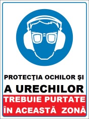 Placuta protectia ochilor si a urechilor trebuie purtate foto