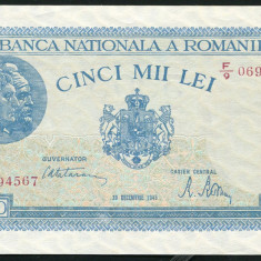 q263 BANCNOTA 5000 LEI DECEMBRIE 1945 filigran BNR verical NECIRCULATA UNC-