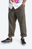 Cumpara ieftin Vans pantaloni Authentic Chino culoarea verde, fason chinos, medium waist VN0A5FJBKCZ-green