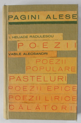 POEZII de I. HELIADE RADULESCU / POEZII POPULARE , PASTELURI ...CALATORII de VASILE ALECSANDRI , COLEGAT DE 6 CARTI , 1933 foto