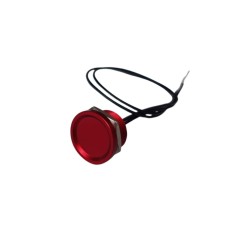 Buton tactil piezoelectric 16mm, fara retinere, aluminiu rosu, IP67, 12-24V