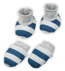 Set botosei + manusi 100% bumbac Nicol Alex (190083) Gri/Albastru