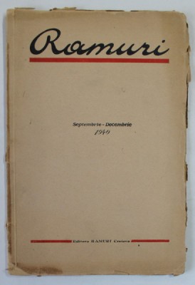 RAMURI , REVISTA , ANUL 32 , NR. 9-11 , SEPTEMBRIE - DECEMBRIE , 1940 foto