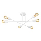 Cumpara ieftin Lustra cu sase lumini PWL-1122, E27 alb, 61x25 cm