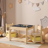 Masa copii cu 2 scaune Irixoa si 2 cutii depozitare multicolor [en.casa] HausGarden Leisure