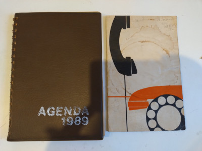 Agendă 1989 necompletată + CADOU agendă telefonică vintage foto