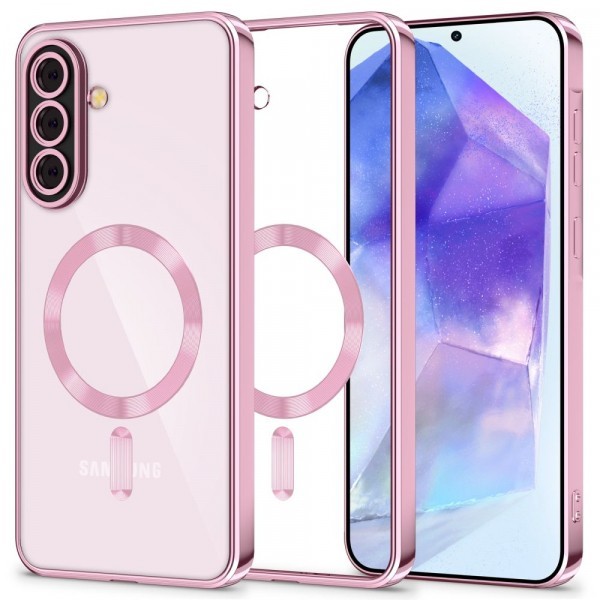 Husa MagSafe pentru Samsung Galaxy A56 A566, Tech-Protect, Magflex, Roz Aurie