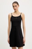 Tommy Jeans rochie culoarea negru, mini, evazată, DW0DW21354