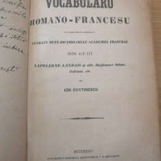 Ion Costinescu, Vocabularu romano-francesu, Vocabular româno-francez, 1870