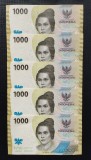 INDONEZIA 1000 RUPIAH 2022-LOT 5BUCATI-UNC