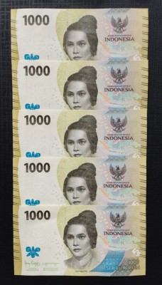 INDONEZIA 1000 RUPIAH 2022-LOT 5BUCATI-UNC foto