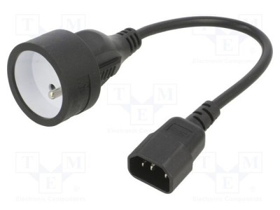 Cablu 3x0,75mm2 CEE 7/5 cu priză IEC C14 tată PVC 0,15m SAVIO foto