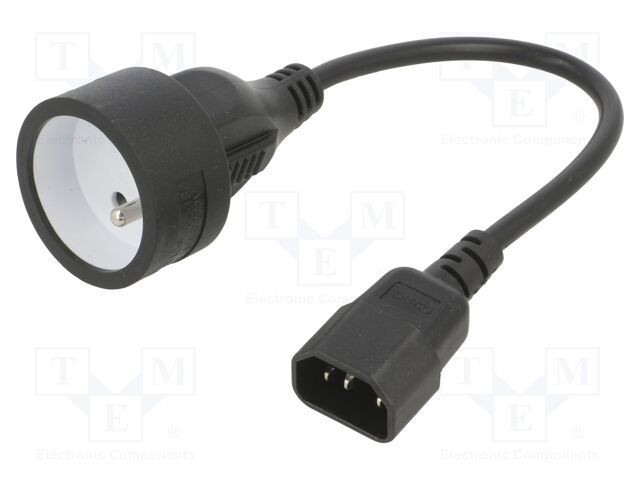 Cablu 3x0,75mm2 CEE 7/5 cu priză IEC C14 tată PVC 0,15m SAVIO