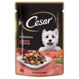 Hrana umeda caini, Cesar, plic 100 g, toate taliile, adult, carne de vita si legume