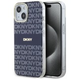 Husa MagSafe pentru Apple iPhone 15, DKNY, IML Mono &amp; Stripe, Albastra