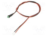 Lampă LED verde BIVAR PM3 2,1V 3mm cu cabluri 300mm plastic