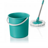 Cumpara ieftin Set curatenie mop rotativ microfibra, galeata cu ax, coada otel, maner galeata, CLEANMAXX