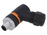 Conector M12 5 pini tata unghi 90&deg; IP67 pe cablu LAPP