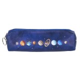 Penar Sistemul Solar, Poliester, Rechizite Scoala, Fermoar, 20cm, Albastru Inchis/Auriu, Elevei, Astronomie