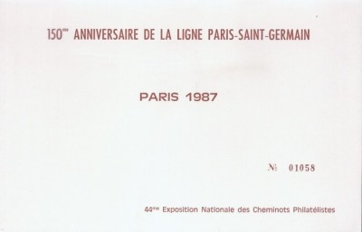 France 1987 Expo Phila Paris, 44th Expo Railwaymen, Presentation Folder K.347 foto