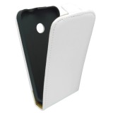 Husa flip alba Sligo Elegance (aspect piele/interior bej) pentru Nokia Lumia 530