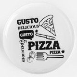 Platou de Servit Pizza din Opal, &Oslash;32,6 cm, Alb, cu Imprimeu Decorativ, CMCLASS