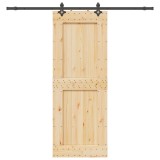 VidaXL Ușă glisantă cu set de feronerie 85x210 cm, lemn masiv de pin