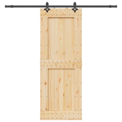 vidaXL Ușă glisantă cu set de feronerie 85x210 cm, lemn masiv de pin foto