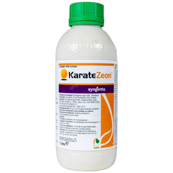 Karate Zeon 1 L, insecticid contact, Syngenta (vita de vie, cartof, ceapa, cires, floarea soarelui, grau, orz, lucerna, mar, par, piersic, porumb, pru