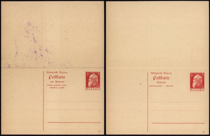 Germany Bavaria - Postal History Rare Old Postcard + Reply UNUSED DB.224