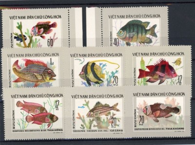 1-VIETNAM-1976-PESTI-Serie completa de 8 timbre nestampilate conform scan foto