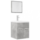 VidaXL Set mobilier de baie, 2 piese, gri beton, lemn compozit