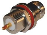 Conector N soclu mamă drept 50&Omega; lipire PTFE aurit alamă