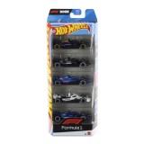 Set 5 masinute Hot Wheels Formula 1 2025, multicolor, Mattel