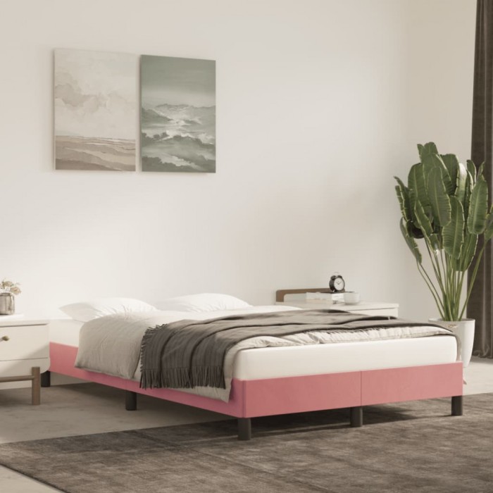 vidaXL Cadru de pat, roz, 120x200 cm, catifea 346969