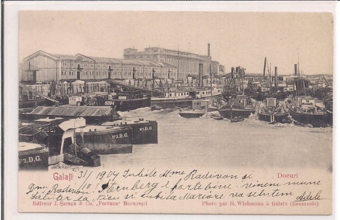 Carte postala circulata in anul 1905 Galati