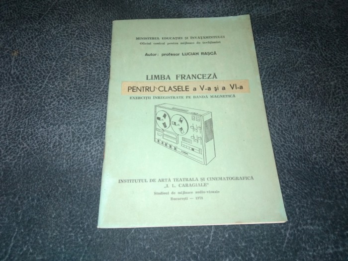 LUCIAN RASCA - LIMBA FRANCEZA PENTRU CLASELE A V A SI A VI A 1978
