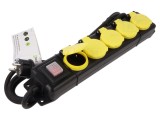 Prelungitor alimentare Goobay 3m 3G1,5mm&sup2; 5 prize 16A alb-negru 45194